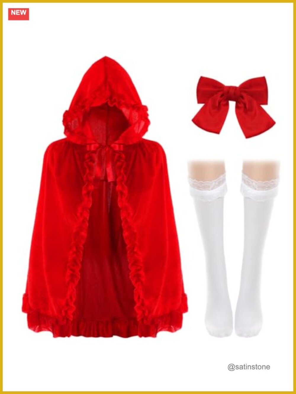 Velvet Hooded Cape for Adult Women Halloween Costume Cosplay